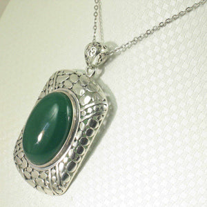Green Agate Cabochon Oval Pendant