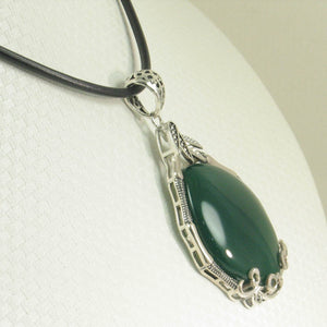 Green Agate Cabochon Oval Pendant