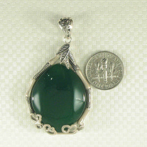 Green Agate Cabochon Oval Pendant