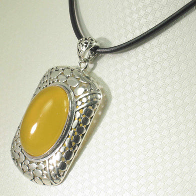 Yellow Agate Cabochon Oval Pendant