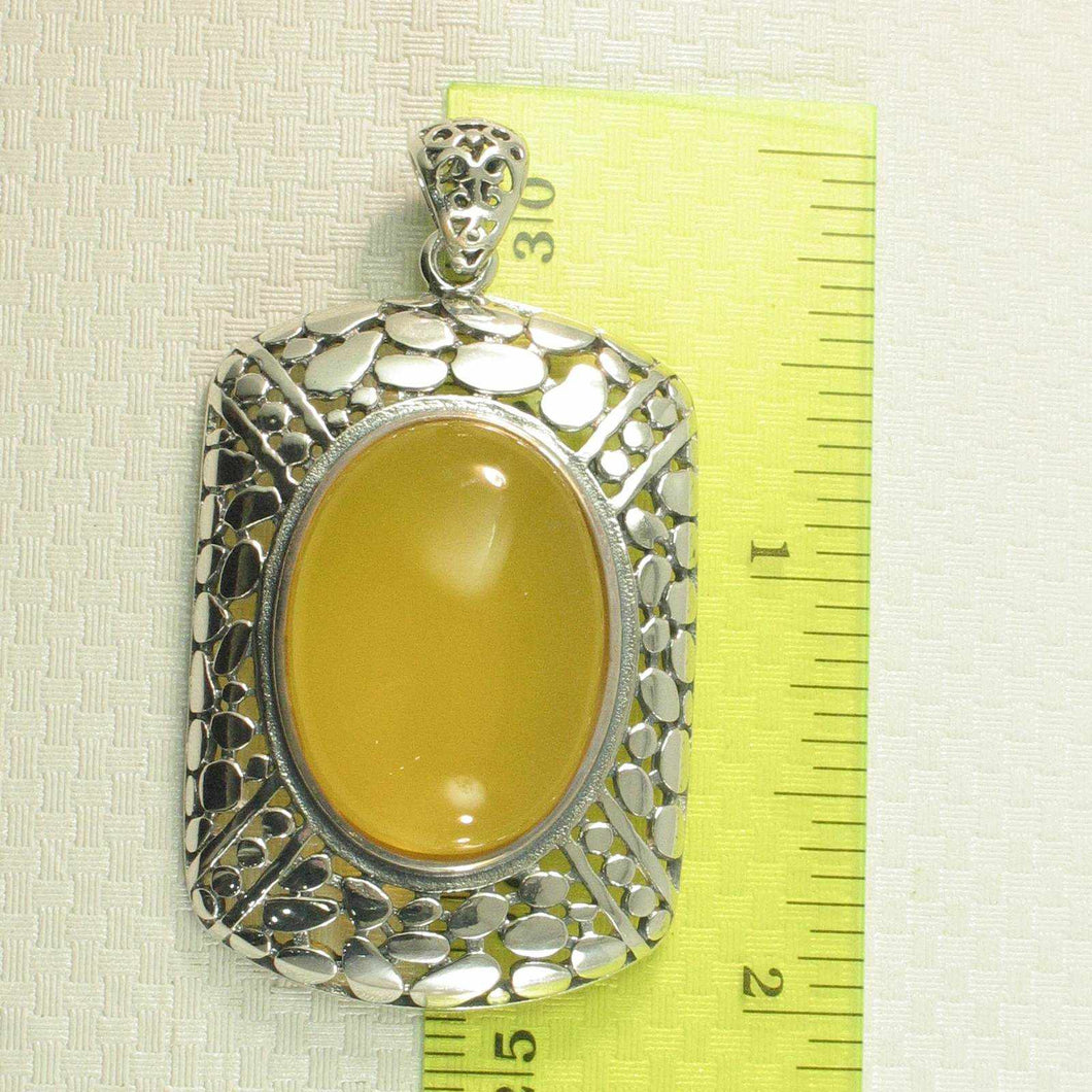Yellow Agate Cabochon Oval Pendant