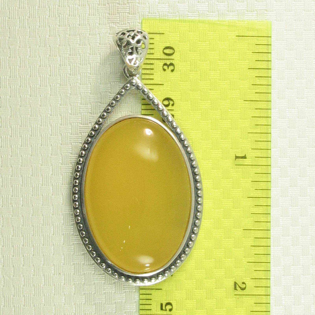 Yellow Agate Cabochon Oval Pendant