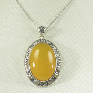 Cabochon Oval Yellow Agate Pendant