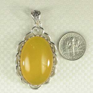 Cabochon Oval Yellow Agate Pendant