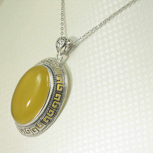 Cabochon Oval Yellow Agate Pendant