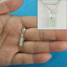 Load image into Gallery viewer, Celadon Green Jade Tube Pendant with Plumeria Bale