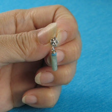Load image into Gallery viewer, Celadon Green Jade Tube Pendant with Plumeria Bale