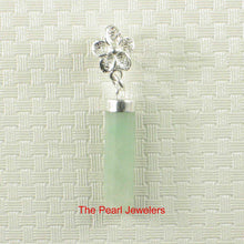 Load image into Gallery viewer, Celadon Green Jade Tube Pendant with Plumeria Bale