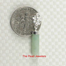 Load image into Gallery viewer, Celadon Green Jade Tube Pendant with Plumeria Bale