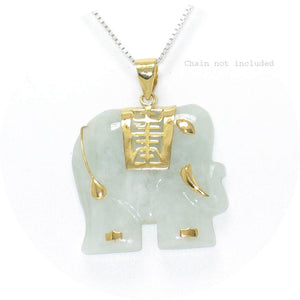 Celadon Jade Elephant Pendant