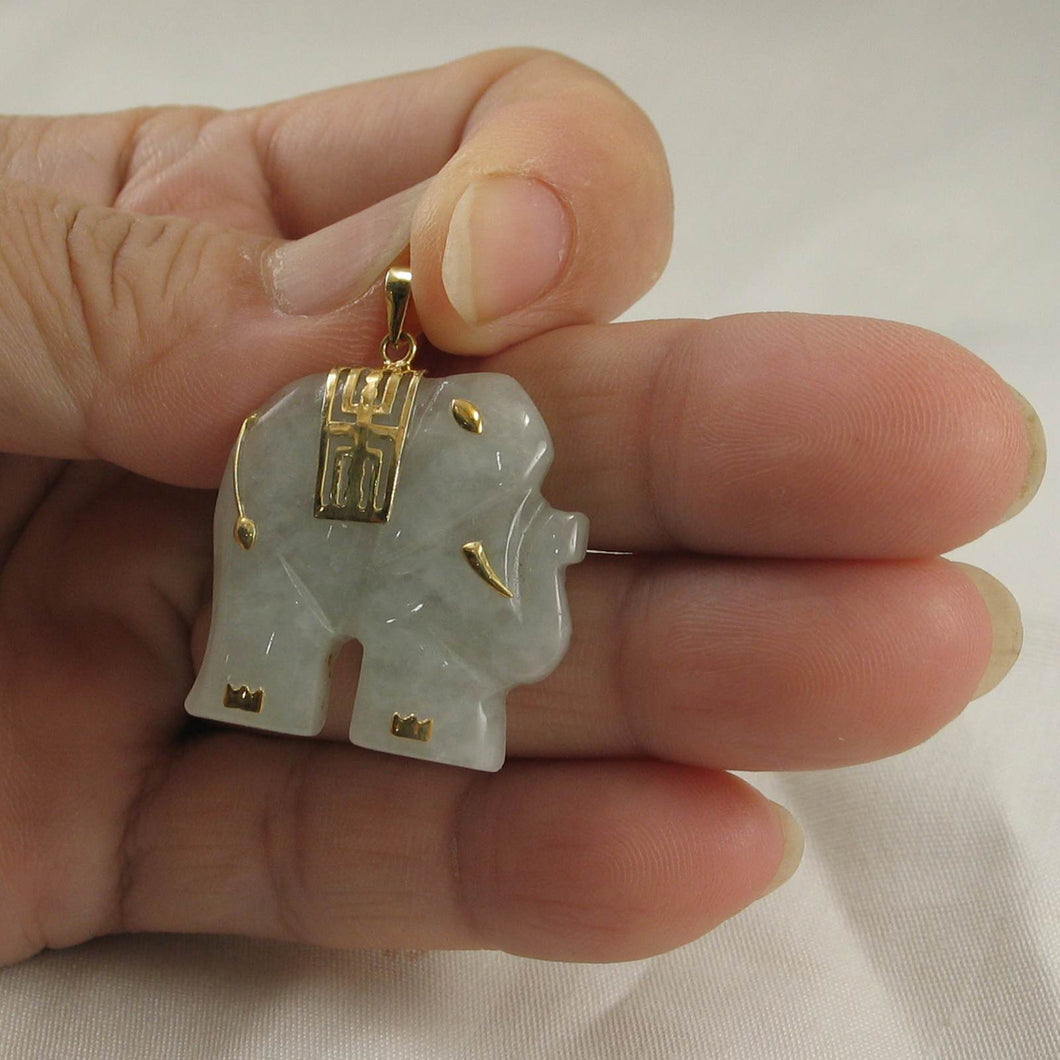 Celadon Jade Elephant Pendant