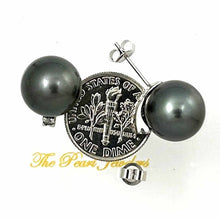 Load image into Gallery viewer, Charming Tahitian Pearl Diamond Stud Earrings – 14k White Gold