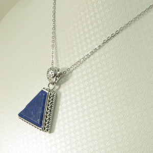Antique-Style Blue Lapis Trapezoid Pendant