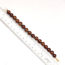 Load image into Gallery viewer, 14k Yellow Gold Clasp Chocolate Freshwater Cultured Pearl Bracelet