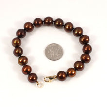 Load image into Gallery viewer, 14k Yellow Gold Clasp Chocolate Freshwater Pearl Hand-Knotted Bracelet