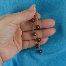 Load image into Gallery viewer, 14k Yellow Gold Chocolate Cultured Pearl Handcrafted Tin-Cup Bracelet