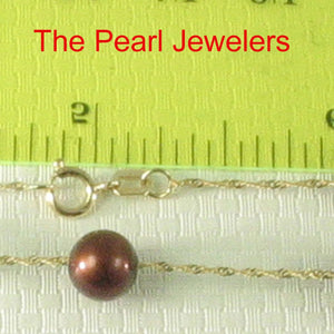 14k Yellow Gold Chocolate Cultured Pearl Handcrafted Tin-Cup Bracelet