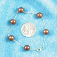 Load image into Gallery viewer, 14k Yellow Gold Chocolate Cultured Pearl Handcrafted Tin-Cup Bracelet