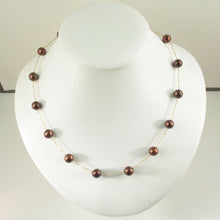 Load image into Gallery viewer, Chocolate Pearl Tin-Cup Necklace in 14k Gold