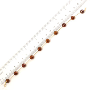 14k Yellow Gold Twist Tube Chocolate Cultured Pearl Bracelet