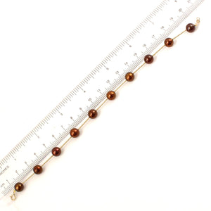 14k Yellow Gold Twist Tube Chocolate Cultured Pearl Bracelet