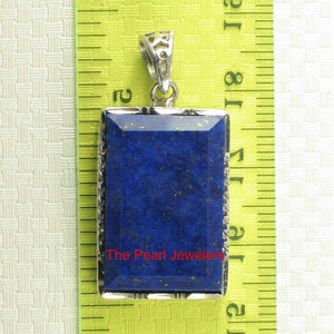 Classic Rectangle Lapis Lazuli Sterling Silver Pendant