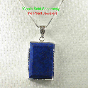 Classic Rectangle Lapis Lazuli Sterling Silver Pendant