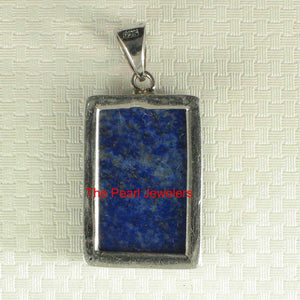 Classic Rectangle Lapis Lazuli Sterling Silver Pendant