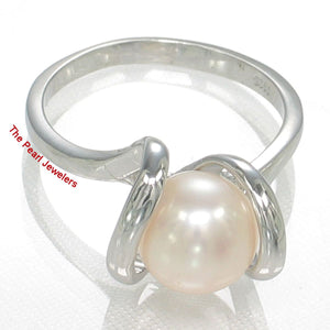 Classic .925 Sterling Silver Pink-Peach Pearl Ring
