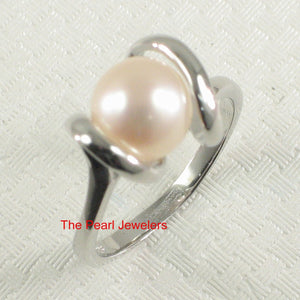 Classic .925 Sterling Silver Pink-Peach Pearl Ring