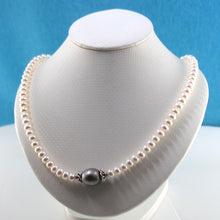 Load image into Gallery viewer, Gray Tahitian Pearl with F/W Pearls &amp; Silver Bali Beads Necklace
