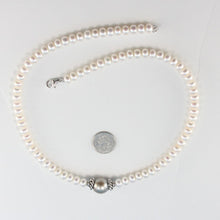 Load image into Gallery viewer, Khaki Tahitian Pearl with Freshwater Pearls &amp; Silver Bali Beads Necklace