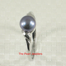 Load image into Gallery viewer, Delicate .925 Sterling Silver Black-Gray Pearl Solitaire Ring