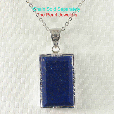 Petite Rectangle Lapis Lazuli Sterling Silver Pendant