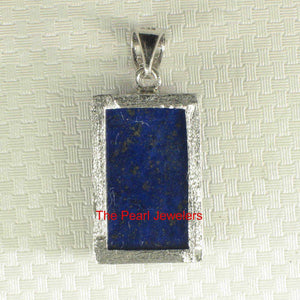 Petite Rectangle Lapis Lazuli Sterling Silver Pendant