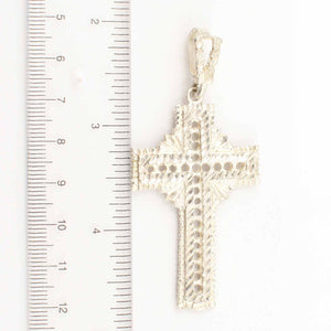 Diamond-Cut Sterling Silver Cross Pendant
