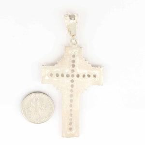 Diamond-Cut Sterling Silver Cross Pendant