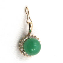 Load image into Gallery viewer, 14k Yellow Gold Diamond Green Jade Enhancer Pendant