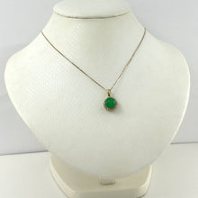 Load image into Gallery viewer, 14k Yellow Gold Diamond Green Jade Enhancer Pendant