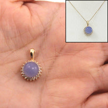 Load image into Gallery viewer, 14k Yellow Gold Diamond Lavender Jade Enhancer Pendant