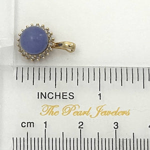 14k Yellow Gold Diamond Lavender Jade Enhancer Pendant
