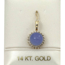 Load image into Gallery viewer, 14k Yellow Gold Diamond Lavender Jade Enhancer Pendant