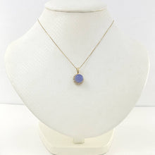 Load image into Gallery viewer, 14k Yellow Gold Diamond Lavender Jade Enhancer Pendant