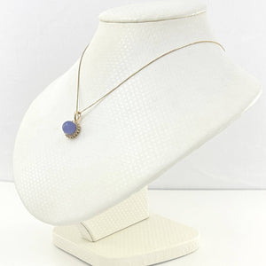 14k Yellow Gold Diamond Lavender Jade Enhancer Pendant
