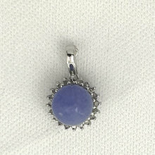 Load image into Gallery viewer, 14k White Gold Diamond Lavender Jade Enhancer Pendant