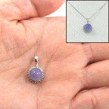Load image into Gallery viewer, 14k White Gold Diamond Lavender Jade Enhancer Pendant