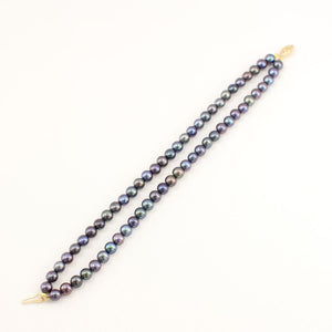14k Yellow Gold Clasp Double-Strand Peacock Freshwater Pearl Bracelet