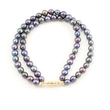 Load image into Gallery viewer, 14k Yellow Gold Clasp Double-Strand Peacock Freshwater Pearl Bracelet