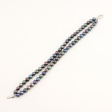 Load image into Gallery viewer, 14k White Gold Clasp Double-Strand Peacock Freshwater Pearl Bracelet