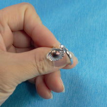 Load image into Gallery viewer, Silver .925 Eggplant Freshwater Cultured Pearl Shell-Style Adjustable Ring